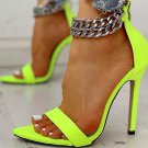 Green Buckle stiletto heels