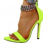 Green Buckle stiletto heels