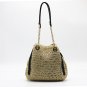 One Shoulder Camel Beige Straw Bag Crochet Women's Bag