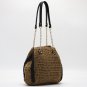 One Shoulder Camel Beige Straw Bag Crochet Women's Bag