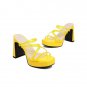 Square Toe Open Toe Jelly Ladies Slippers Platform High Heel Thick Heel