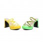 Square Toe Open Toe Jelly Ladies Slippers Platform High Heel Thick Heel