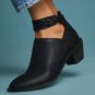 Women Plus Size Thick Heel Booties Daily Zipper Boots