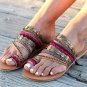 Handmade Bohemian Flat Sandals Women's Shoes Large Size 40-43