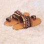Handmade Bohemian Flat Sandals Women's Shoes Large Size 40-43