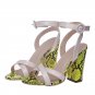 Open-toe thick heel fashion lace-up women's shoes 2 colors