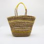 Hollow straw bag yellow one-shoulder beach bag hand-woven women's bag