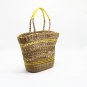 Hollow straw bag yellow one-shoulder beach bag hand-woven women's bag