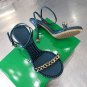 Women's chain small golden ball french sandals