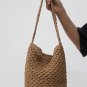 Simple hand-woven bag large-capacity straw bag shoulder portable bucket beach bag