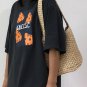 Simple hand-woven bag large-capacity straw bag shoulder portable bucket beach bag