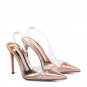 high heels pointed toe stiletto large size transparent sandals