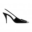 Metal Square Toe Black Stiletto Heel Metal Square Toe Black Stiletto Heel