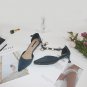 Women's metal buckle mid-heel shoes 2 colors