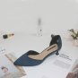 Women's metal buckle mid-heel shoes 2 colors