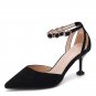 Women's metal buckle mid-heel shoes