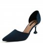 Shallow mouth hollow pointed stiletto suede cat heel fashion new 2 colors