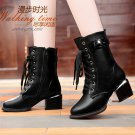 Martin boots thick heel casual women's boots lace up plush boots Martin boots thick heel casual women's boots lace up plush boots