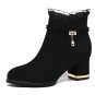 Women's boots mid heel platform ankle boots side zip thick heel