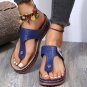 New Round Toe Hollow Metal Buckle Wedge Comfort Flip-Flops 5 colors