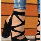 Rough high heel fish mouth large size sandals women's shoes 2 colors Rough high heel fish mouth large size sandals women's shoes 2 colors
