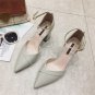 Women's summer all match thick heel pointed toe sandals