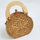 New retro handy rattan bag small shoulder round Weaving