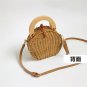 New retro handy rattan bag small shoulder round Weaving