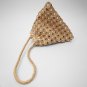 Pearl embellished woven shoulder tote shopping straw bag summer seaside paper beaded
