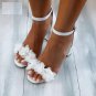 Flower buckle thick heel plus size women's sandals Dress shoes