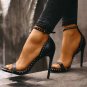 Sexy sandals high stiletto heel strap rivets large size sandals women