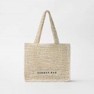 Z simple shoulder women's bag children's bag hollow crochet straw summer beach letter bag Z simple shoulder women's bag children's bag hollow crochet straw summer beach letter bag