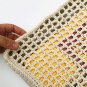 Cotton Thread Crochet Bag Mesh Shoulder Square Knit Triangle Pattern Tote Bag Letter Embroidery