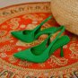 New pointed toe french elegant party wedding mules sandals