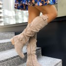 Low heel side zipper 40-43 suede high boots boots