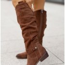 Low heel side zipper 40-43 suede high boots boots