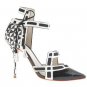 Colorblock Cutout Ankle Tie Ladies Large Size sandals