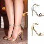 DEleventh women's shoes sandals high heels gold and silver wedding shoes plus size
