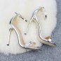 DEleventh women's shoes sandals high heels gold and silver wedding shoes plus size