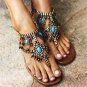 Beaded Ethnic Thong Flat Ladies Plus Size Sandals