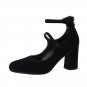 French Vintage Women's thick Heel Pump Mary Jane Shoes Zipper Round Toe Sheepskin High Heel
