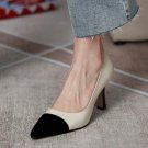 Women's shallow mouth European station fine with pointed high heels genuine leather shoes 2 colors Women's shallow mouth European station fine with pointed high heels genuine leather shoes 2 colors