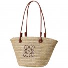 French straw woven large-capacity portable vegetable basket tote shoulder beach holiday woven bag