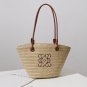 French straw woven large-capacity portable vegetable basket tote shoulder beach holiday woven bag