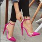Eleventh pointed toe color matching transparent stiletto super high heels large size 4 colors