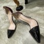 Pointed toe simple transparent color matching lady style high heels