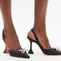 Black Bow Stiletto Strap Back Space Stilettos