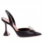 Black Bow Stiletto Strap Back Space Stilettos