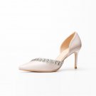 Party high heels pointed toe stiletto sexy pvc stitching crystal hollow sandals