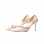 Party high heels pointed toe stiletto sexy pvc stitching crystal hollow sandals